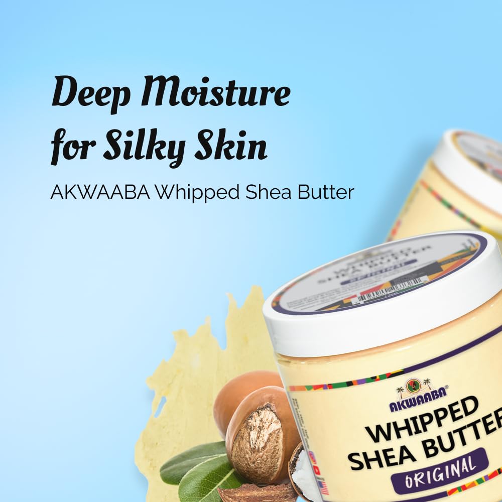 AKWAABA open jar revealing whipped shea butter texture and easy spread