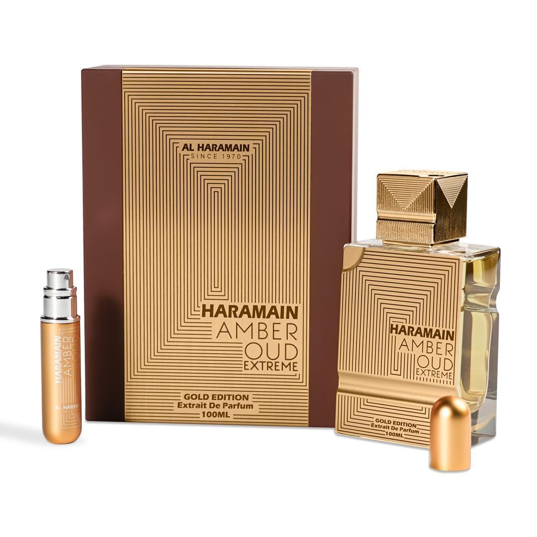 Al Haramain side label detail highlighting product name and Gold Edition finish