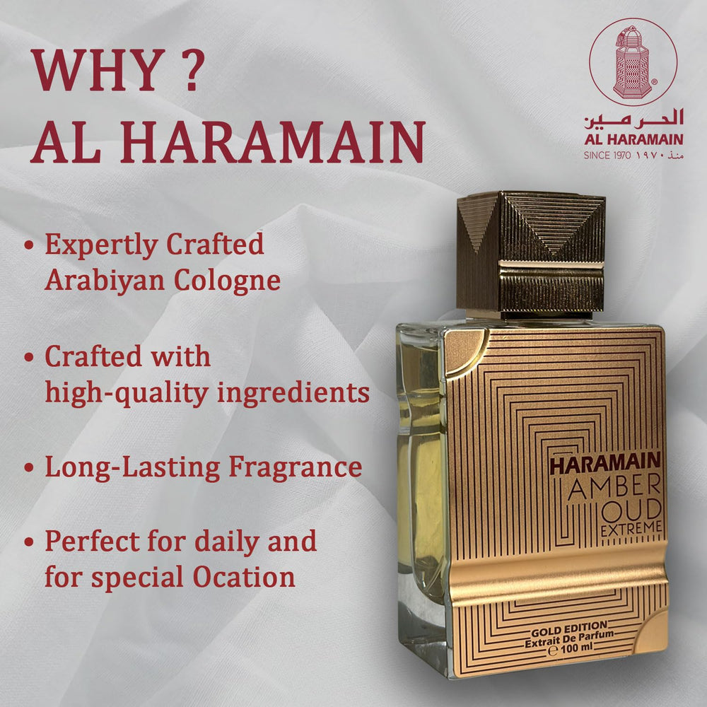 Al Haramain 100ml bottle next to common objects to show true size and value