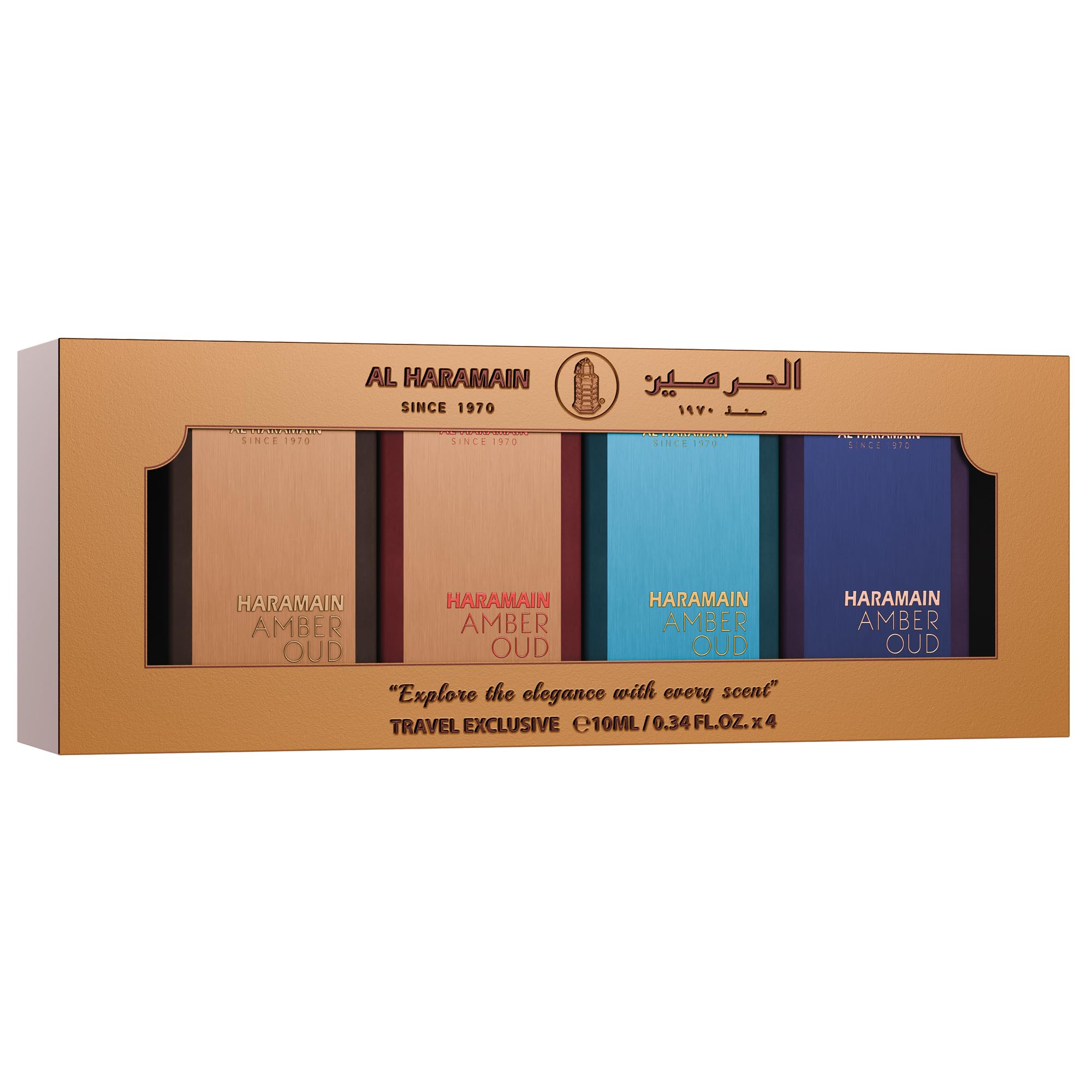 Al Haramain label close-up showing fragrance names and ingredient clarity