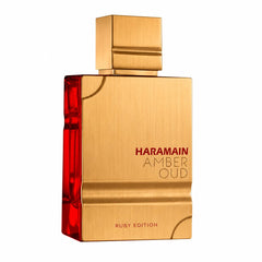 Al Haramain bottle front view showing luxurious amber bottle benefit of premium presentation