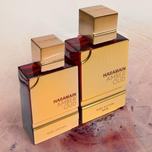 Al Haramain bottle next to ruler showing 60ml scale and travel-friendly size benefit