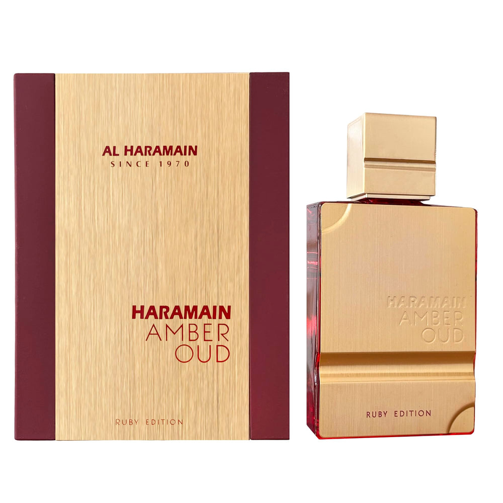Al Haramain front bottle view shows elegant design and strong presence