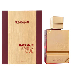 Al Haramain front bottle view shows elegant design and strong presence