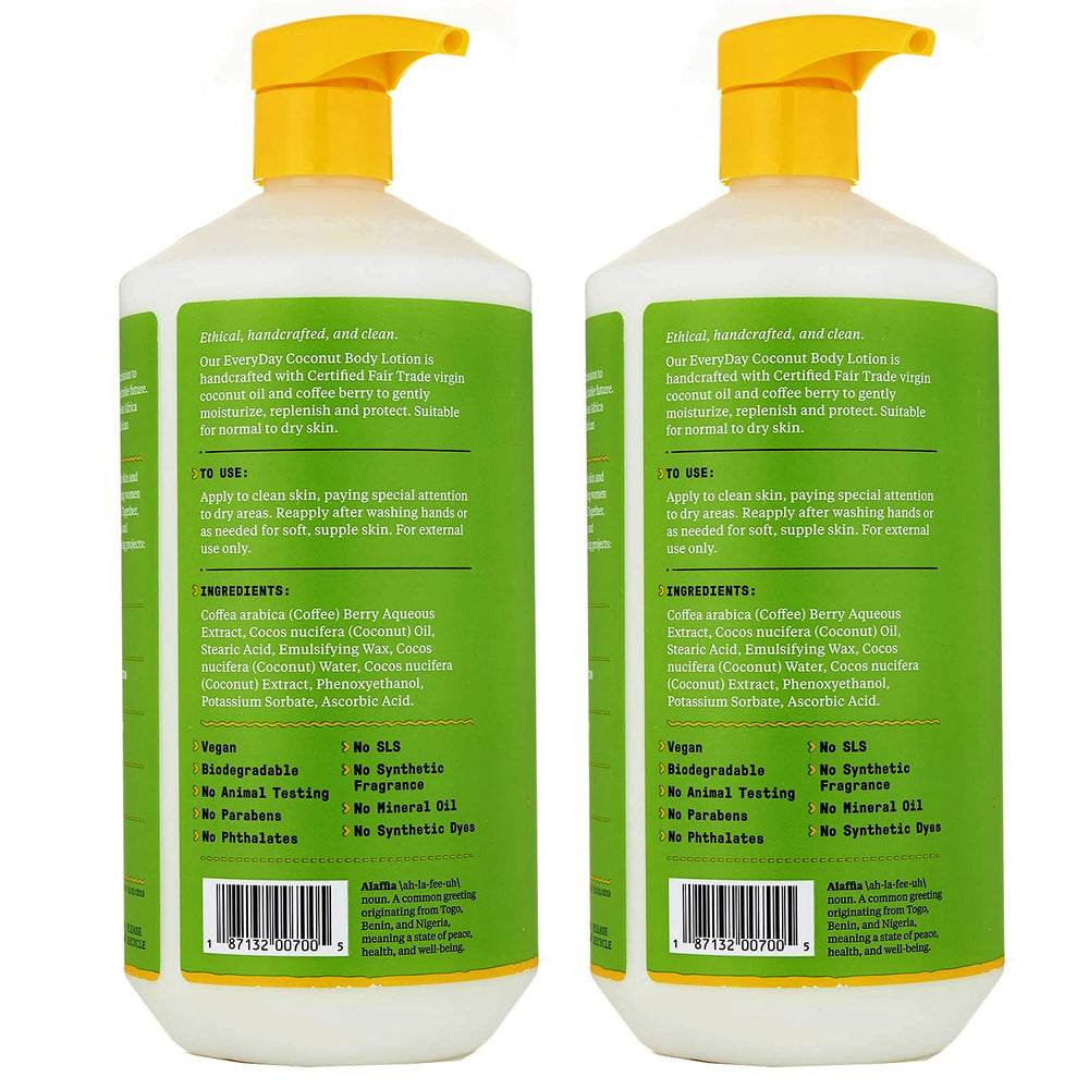 Alaffia pump-top detail of 32 oz bottle for easy dispensing and controlled use