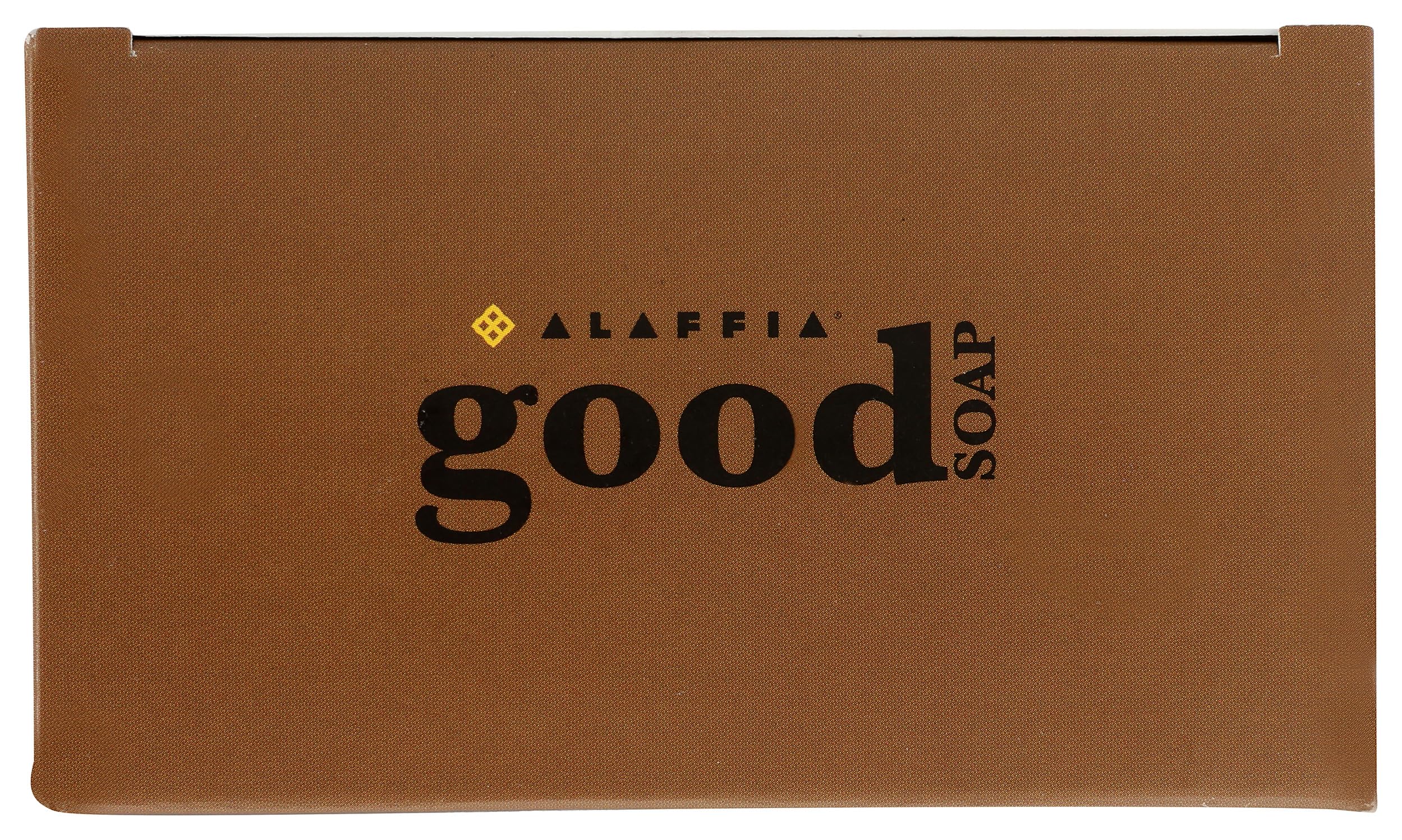 Ingredient label close-up on Alaffia coconut soap highlighting transparent sourcing