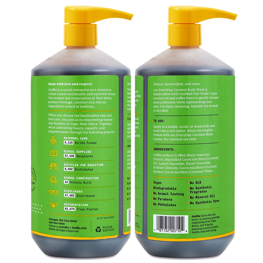 Alaffia pump-top detail close-up for easy dispensing and spill-free control