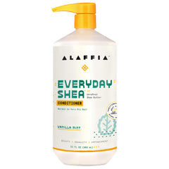 Alaffia front bottle view showing vanilla mint label and benefit of hydration