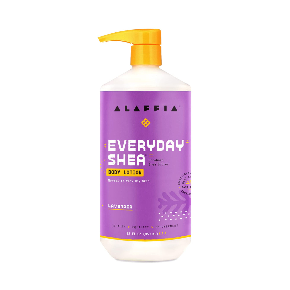 Alaffia front bottle showing label and large 32 fl oz size for value