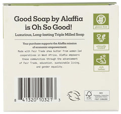 Alaffia single peppermint soap bar close-up highlighting size and smooth finish