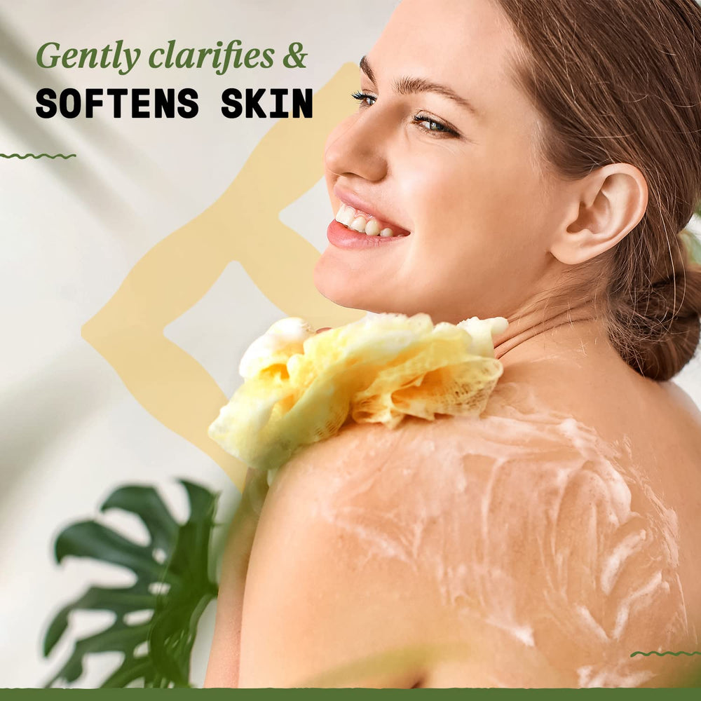 Alaffia being used in shower highlighting clarifying refreshment