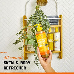 Alaffia creamy lather on palm demonstrating gentle cleansing and moisturizing benefit