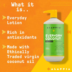 Alaffia lotion being applied to hands to show moisturizing and quick absorption