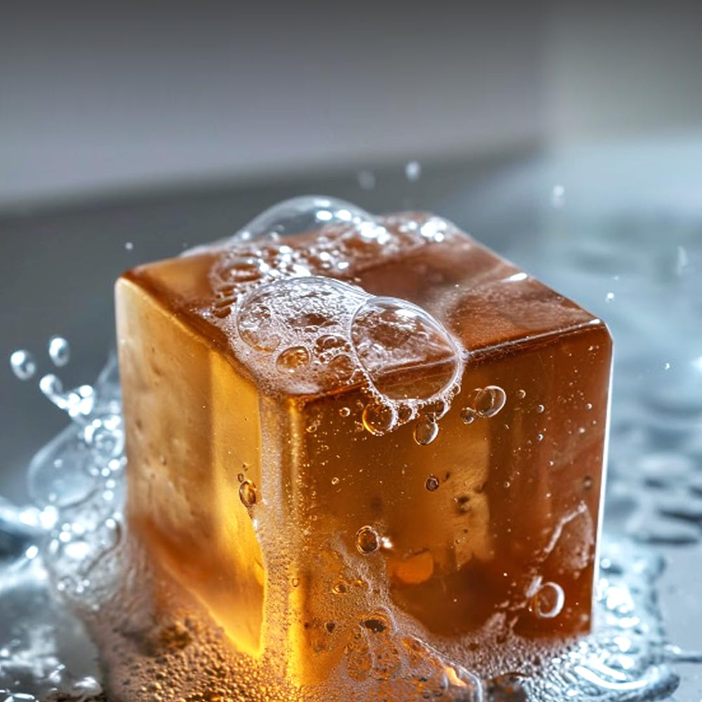 Alaskacube sandalwood with vanilla and amber props evoking warm long-lasting scent