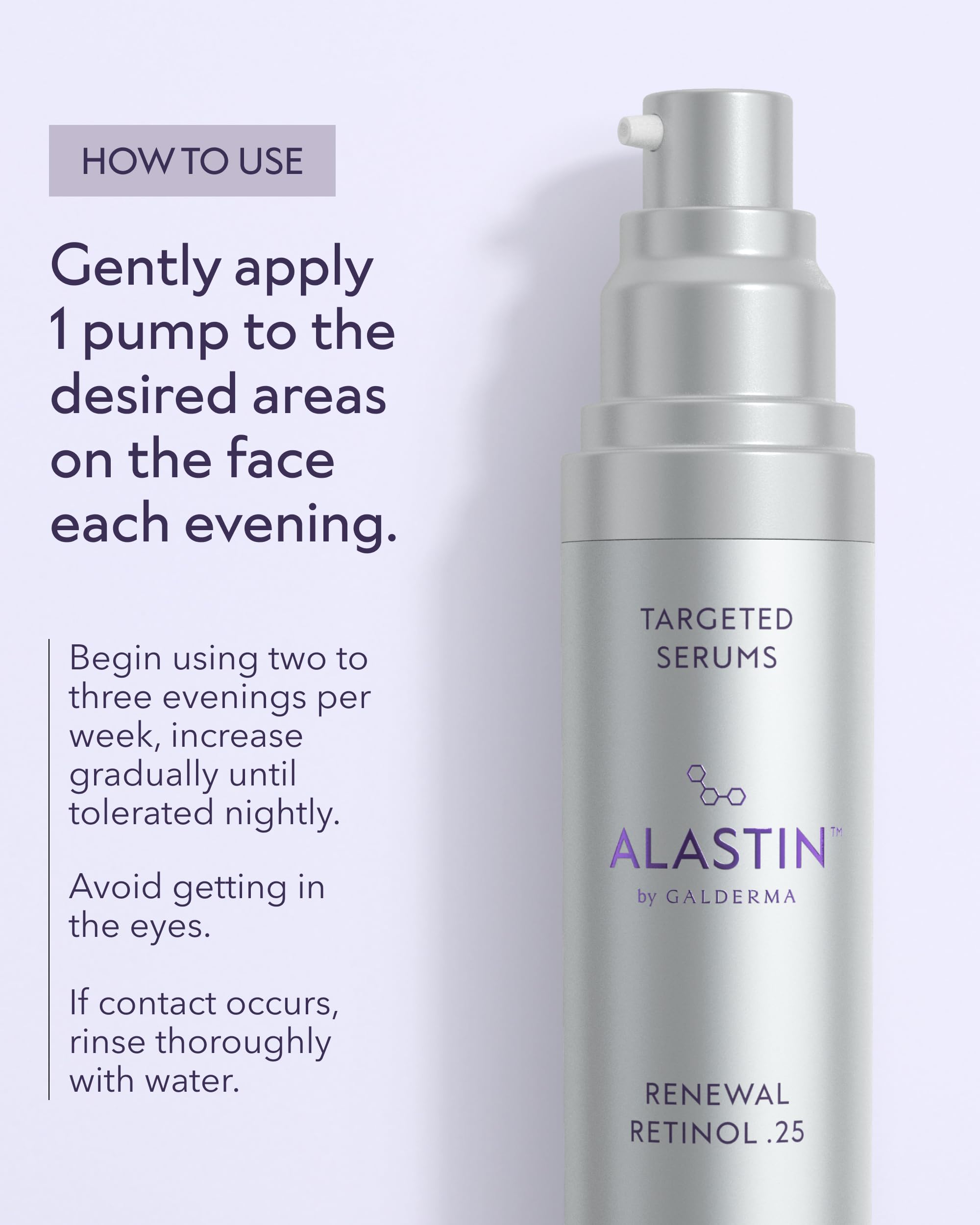 ALASTIN applied in nighttime routine showing gentle retinol use