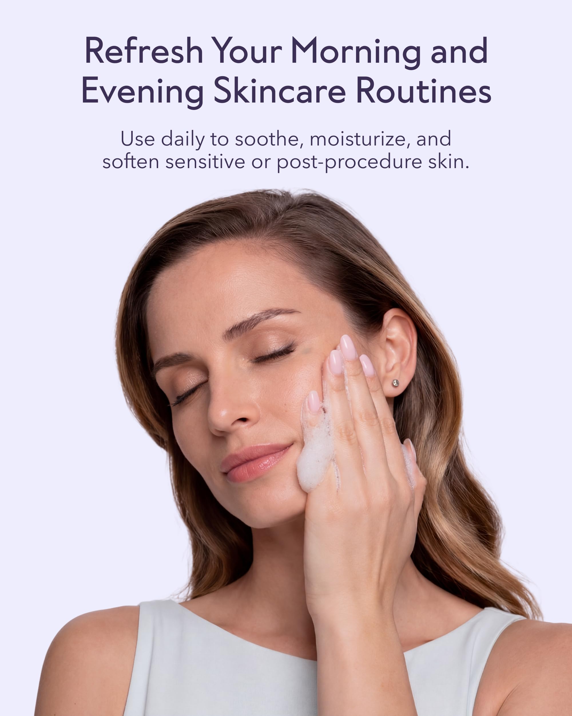 ALASTIN Skincare foam texture on hand demonstrating gentle lather and hydrating feel
