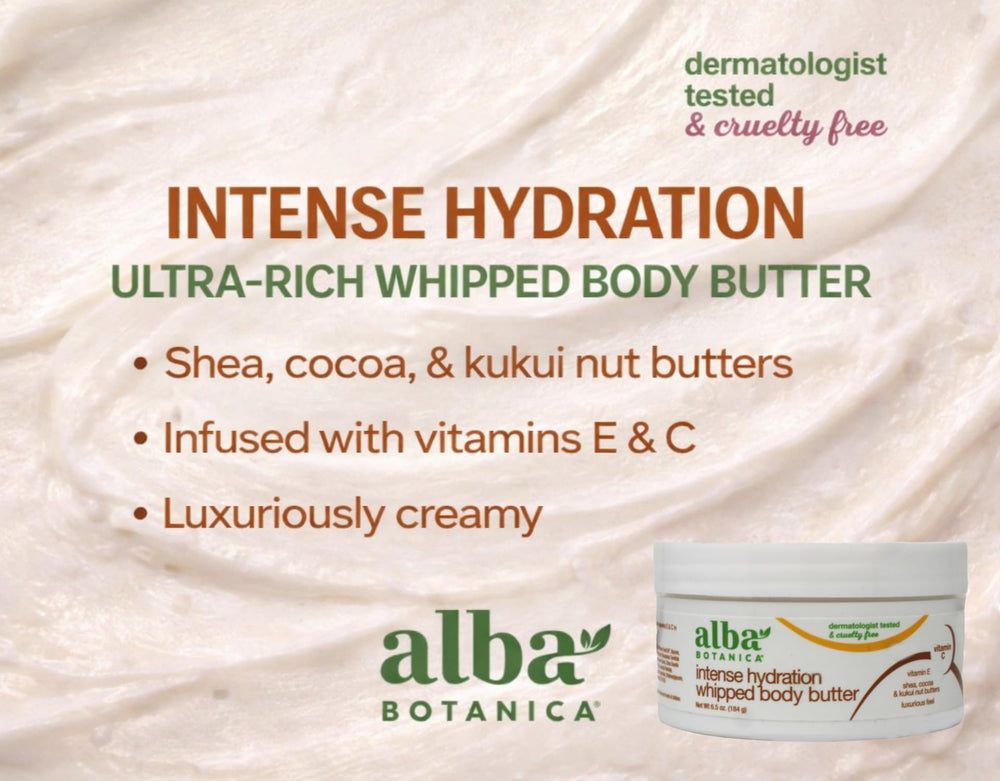 Alba Botanica dispensing cream from bottle illustrating easy application and controlled amount benefit