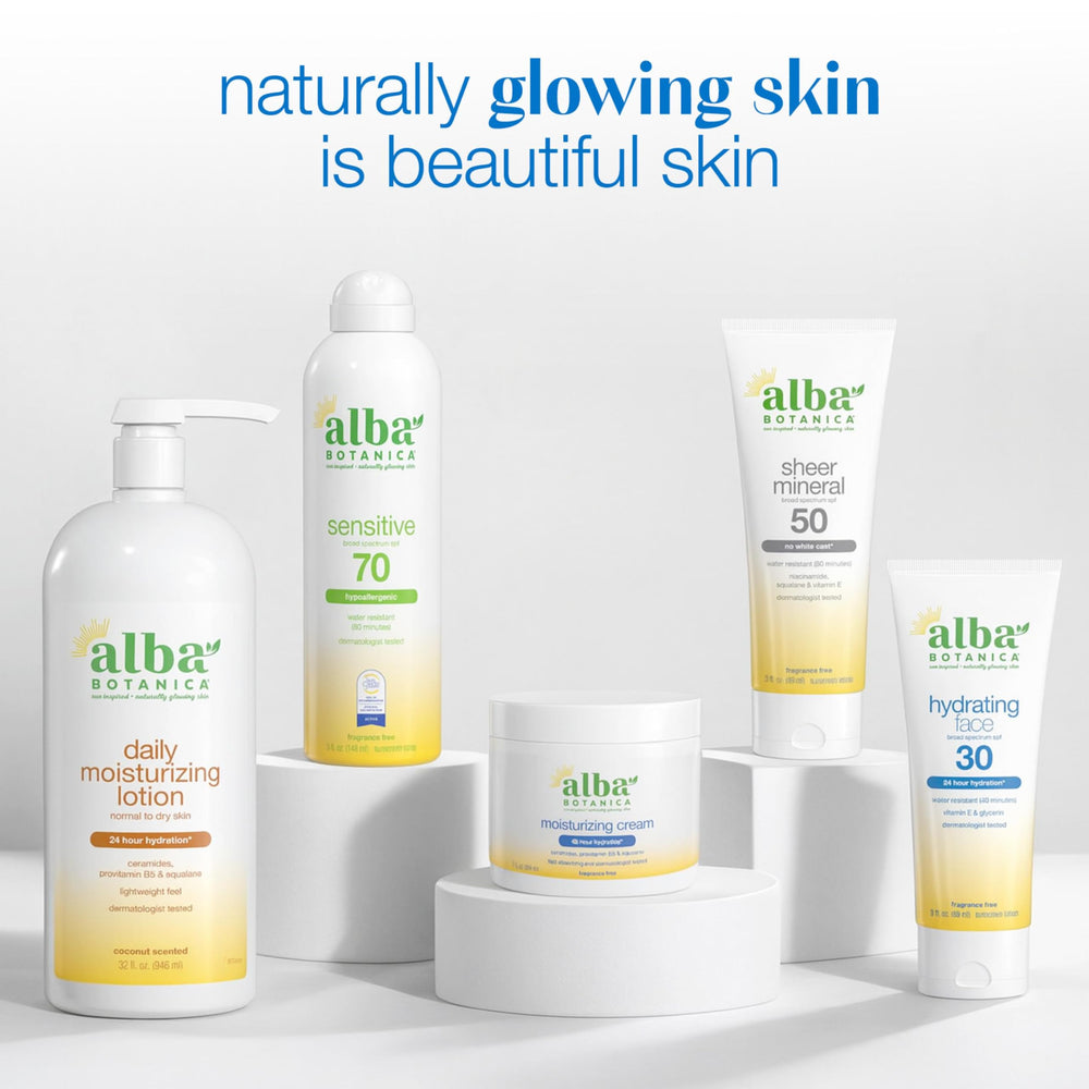 Alba Botanica in bathroom lifestyle setting promoting routine softness