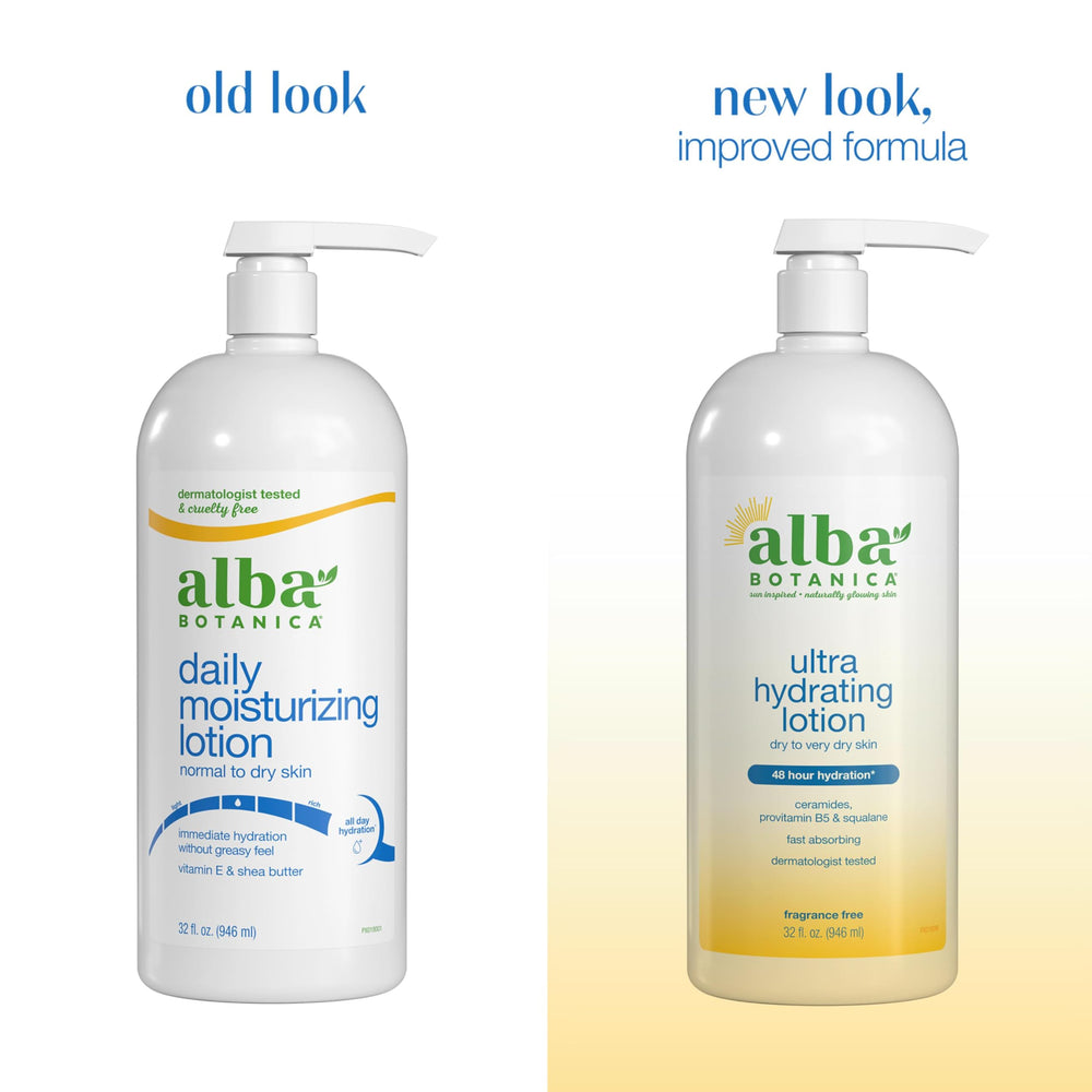 Alba Botanica lotion texture close-up showing smooth absorption benefit
