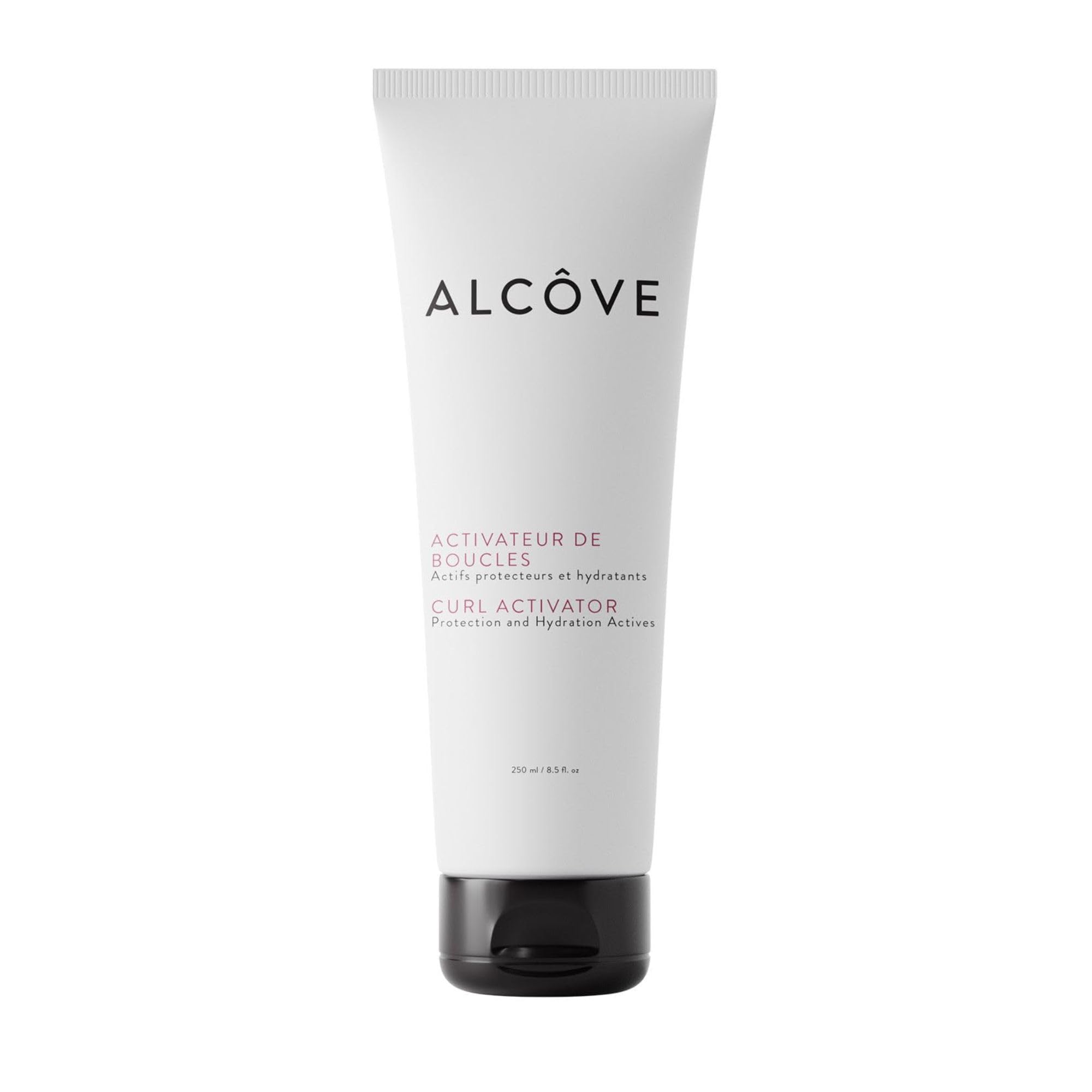 Alcôve front packaging showing product and clear label, highlights defined curls