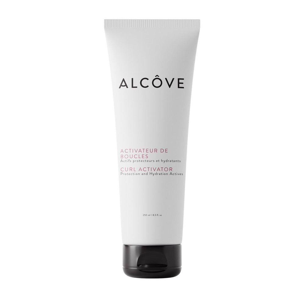 Alcôve front packaging showing product and clear label, highlights defined curls