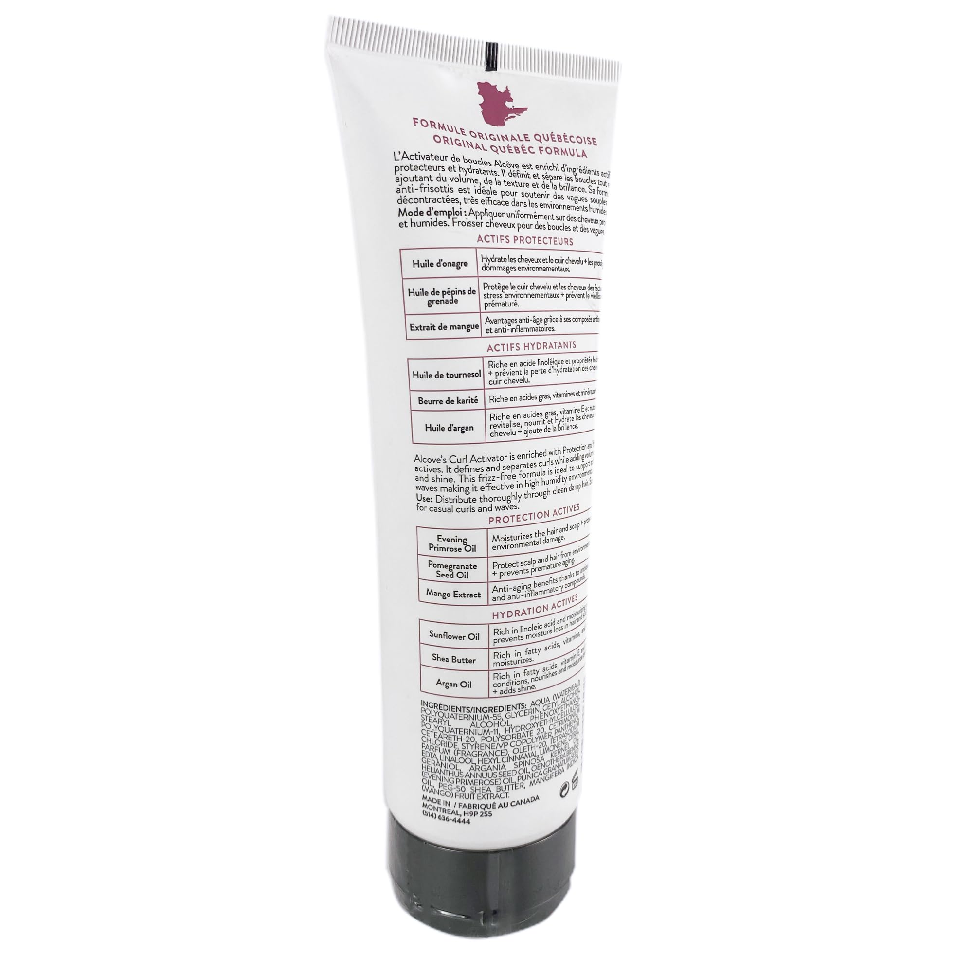 Alcôve tube held in hand for size reference and travel-friendly convenience