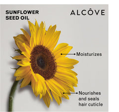 Alcôve shampoo lather close-up demonstrating gentle foam and moisture