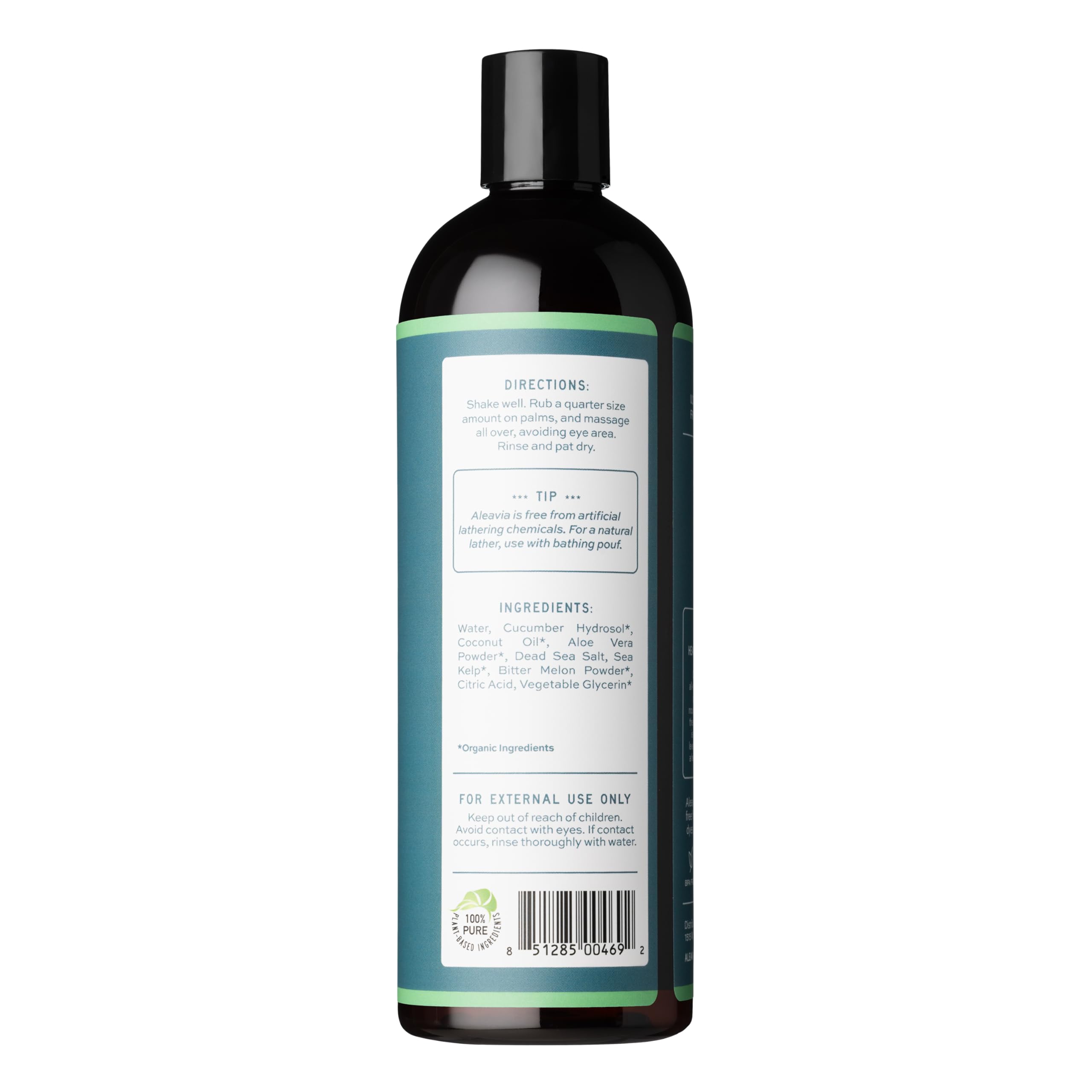 Aleavia pump dispensing body wash with foam, demonstrates gentle lathering
