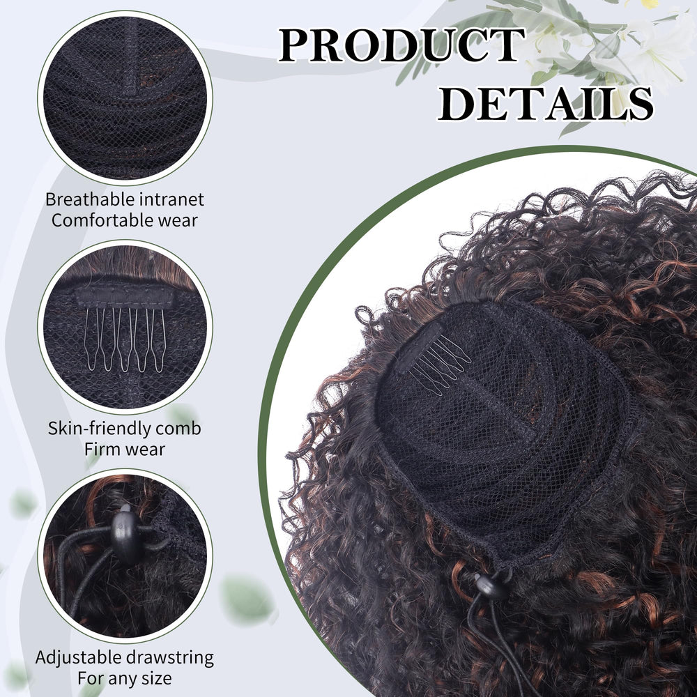 Alebery model applying ponytail to bun for quick, comfortable styling
