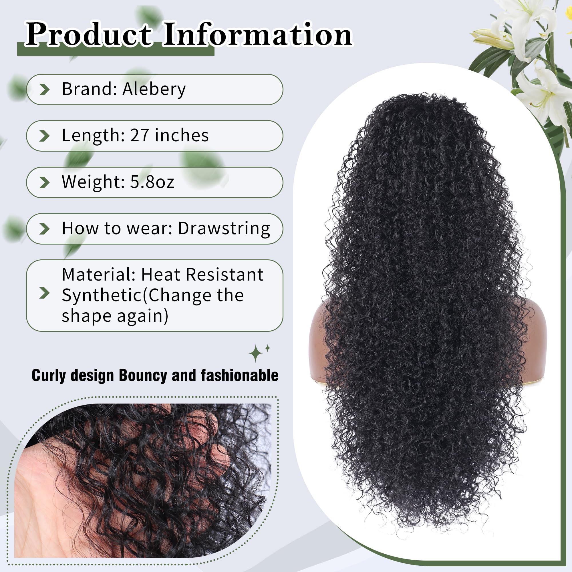 Alebery worn as high ponytail on model, instant volume and confidence benefit