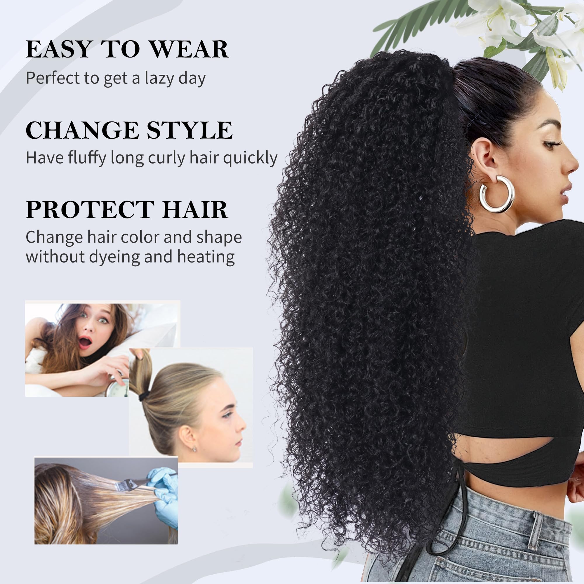 Alebery side profile low ponytail on model, polished finish and versatility benefit