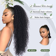Alebery close-up of deep curly texture, natural look and soft touch benefit