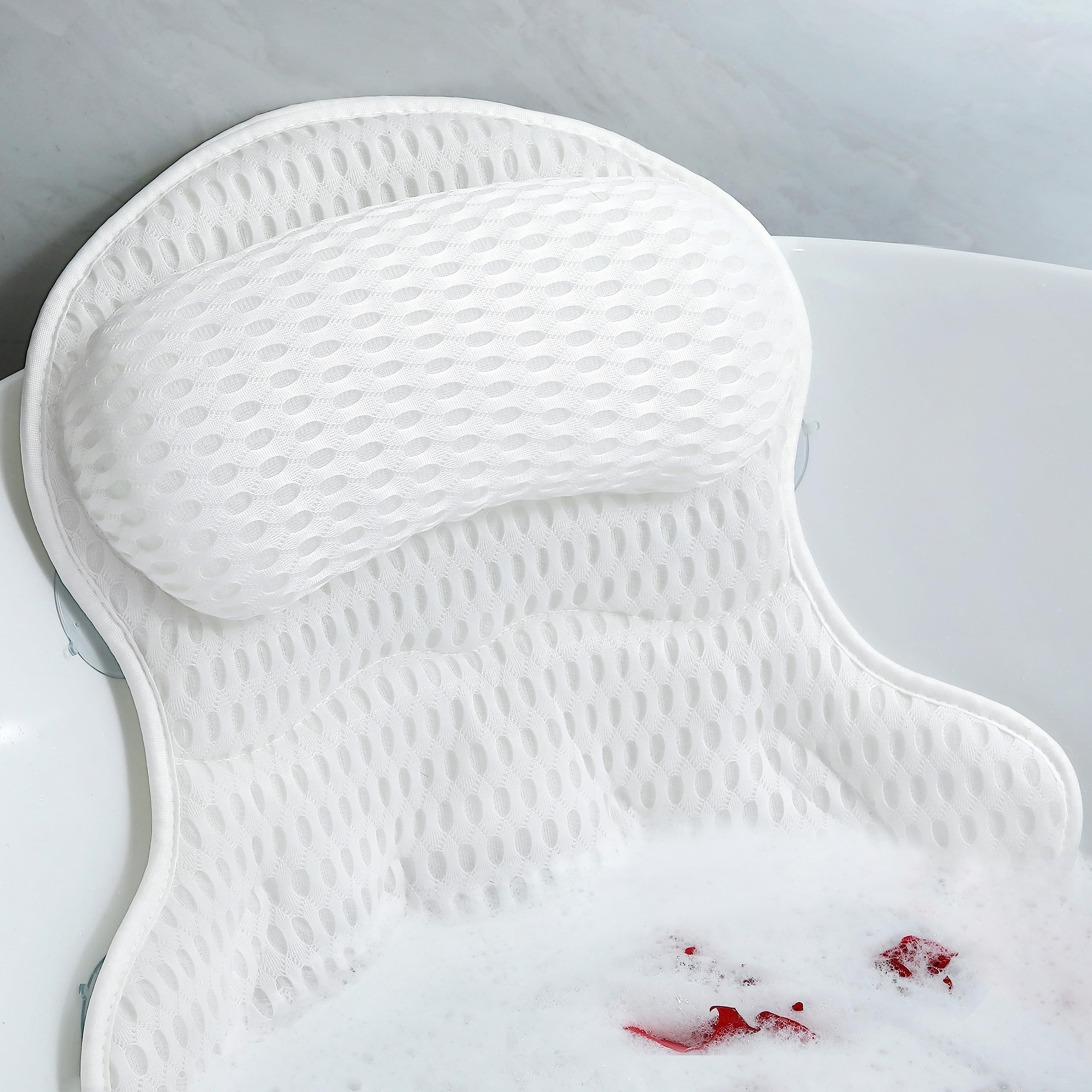 Aleponna front view bath pillow showing full padded support and comfort