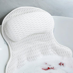 Aleponna front view bath pillow showing full padded support and comfort