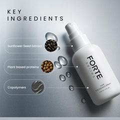 Alex Costa spray texture visible on hair strand for thicker-looking results