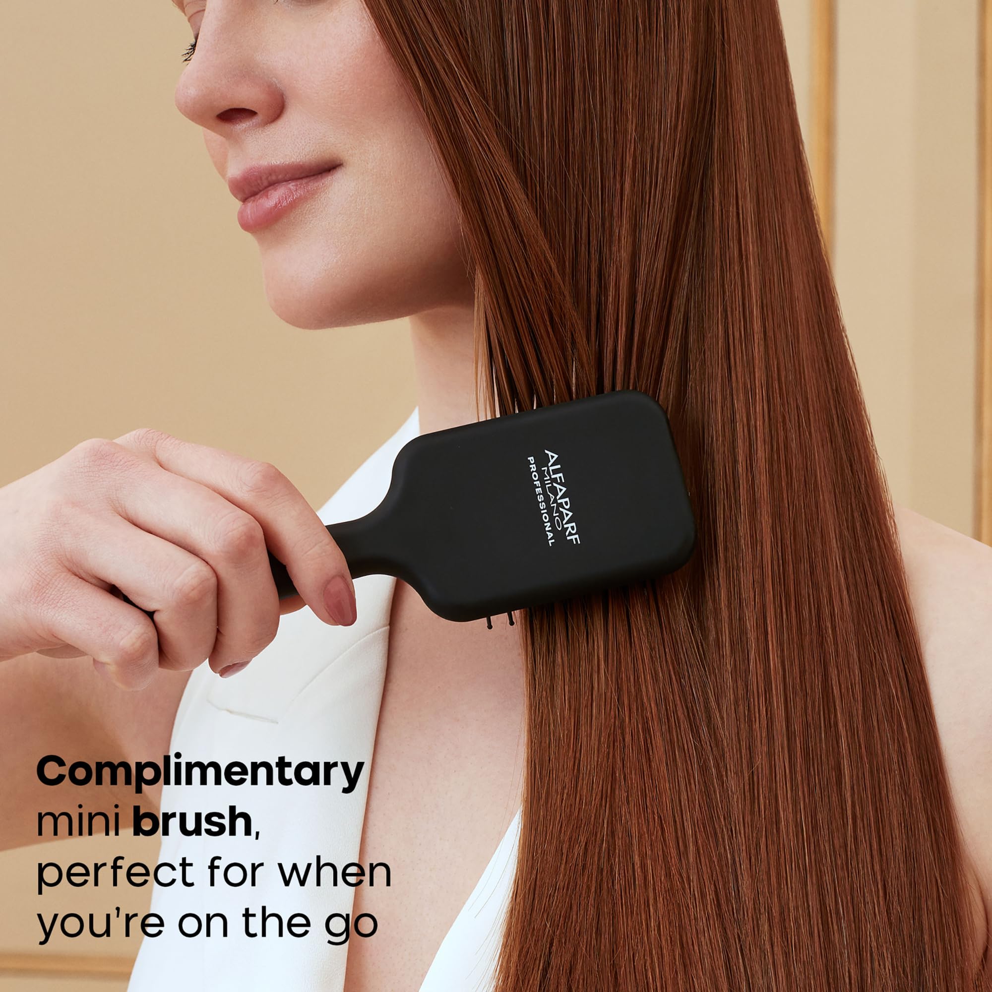 ALFAPARF MILANO protected hair under heat styling to show keratin heat protection