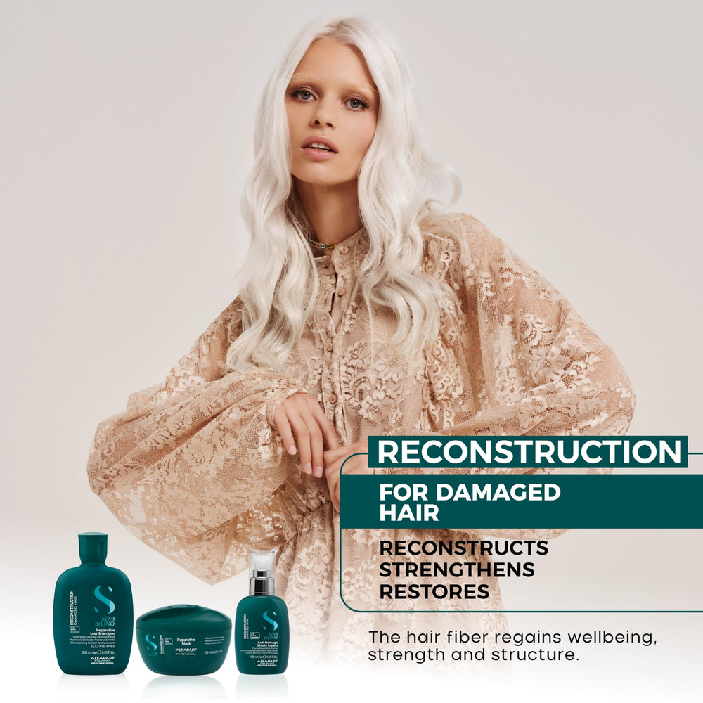 ALFAPARF MILANO bottle on vanity styled with hair tools showing daily routine integration