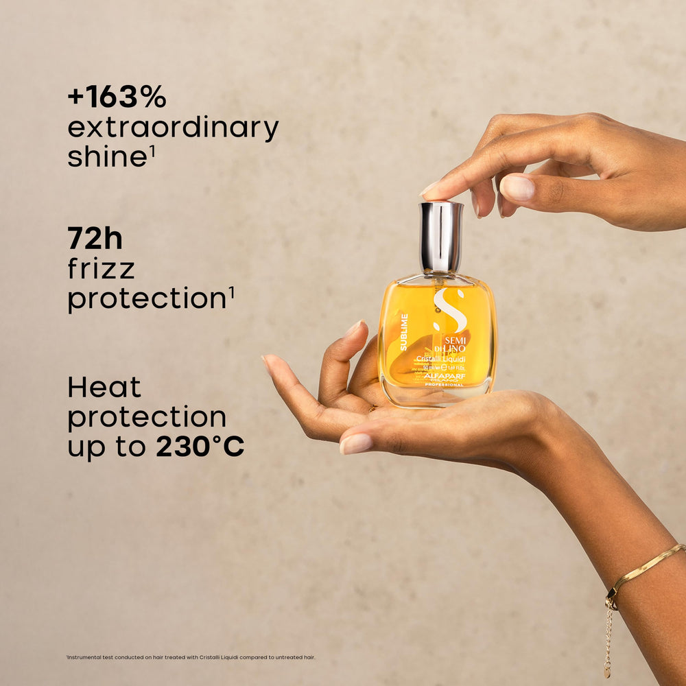 ALFAPARF MILANO silky oil texture close-up for lightweight smoothing