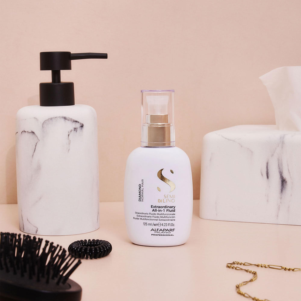 ALFAPARF MILANO being applied to damp hair to detangle and prep for styling