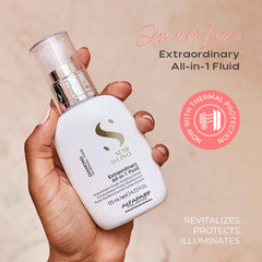 ALFAPARF MILANO fine mist spray dispersing evenly to protect and add shine instantly