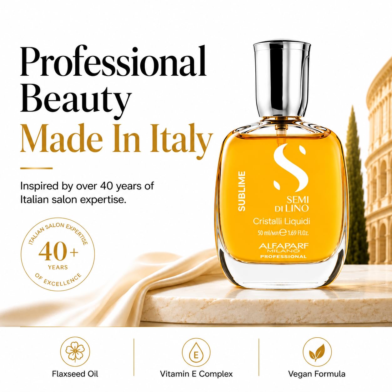 ALFAPARF MILANO stylist using oil in salon for professional finish
