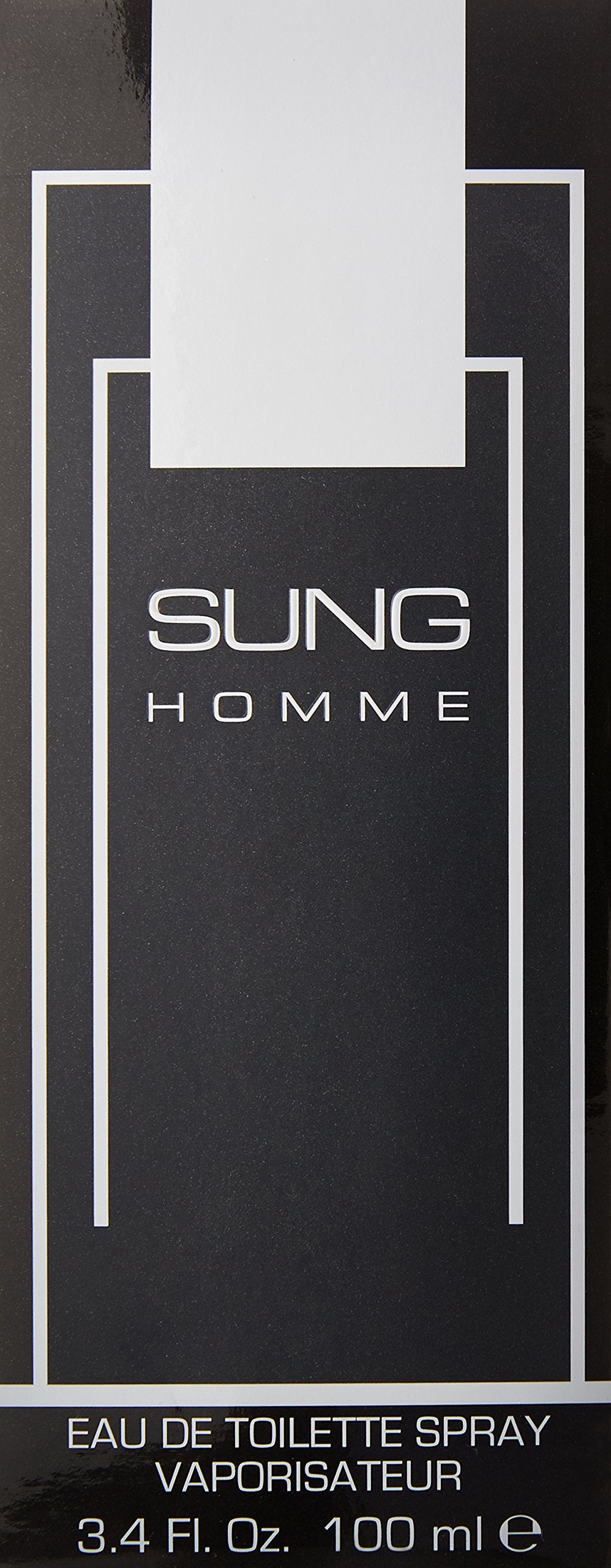 Alfred Sung Homme side label highlighting brand and fragrance concentration details