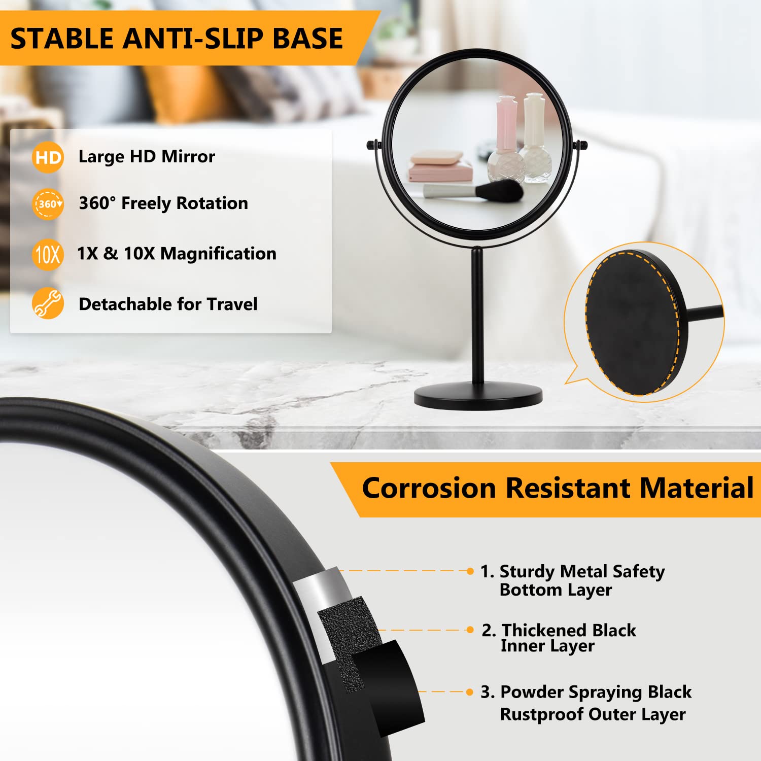 ALHAKIN anti-slip base detail providing stable, non-skid benefit on counters