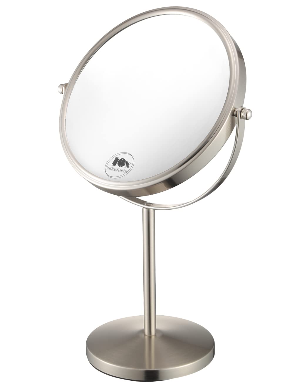 ALHAKIN front-facing tabletop mirror showing dual sides and clarity benefit