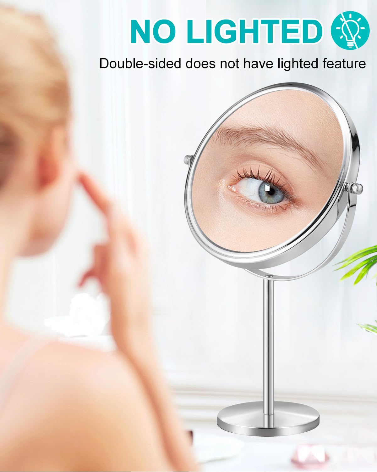 ALHAKIN mirror on bathroom vanity demonstrating rust-resistant chrome benefit