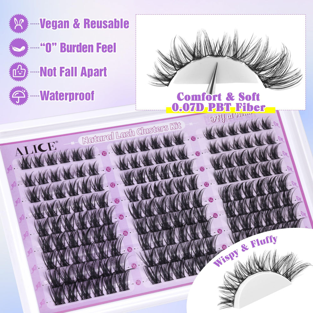 ALICE application scene with mirror showing easy DIY lash extension use