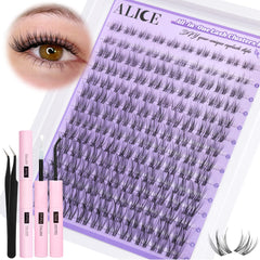 ALICE front packaging of cluster lash kit showing contents and benefits