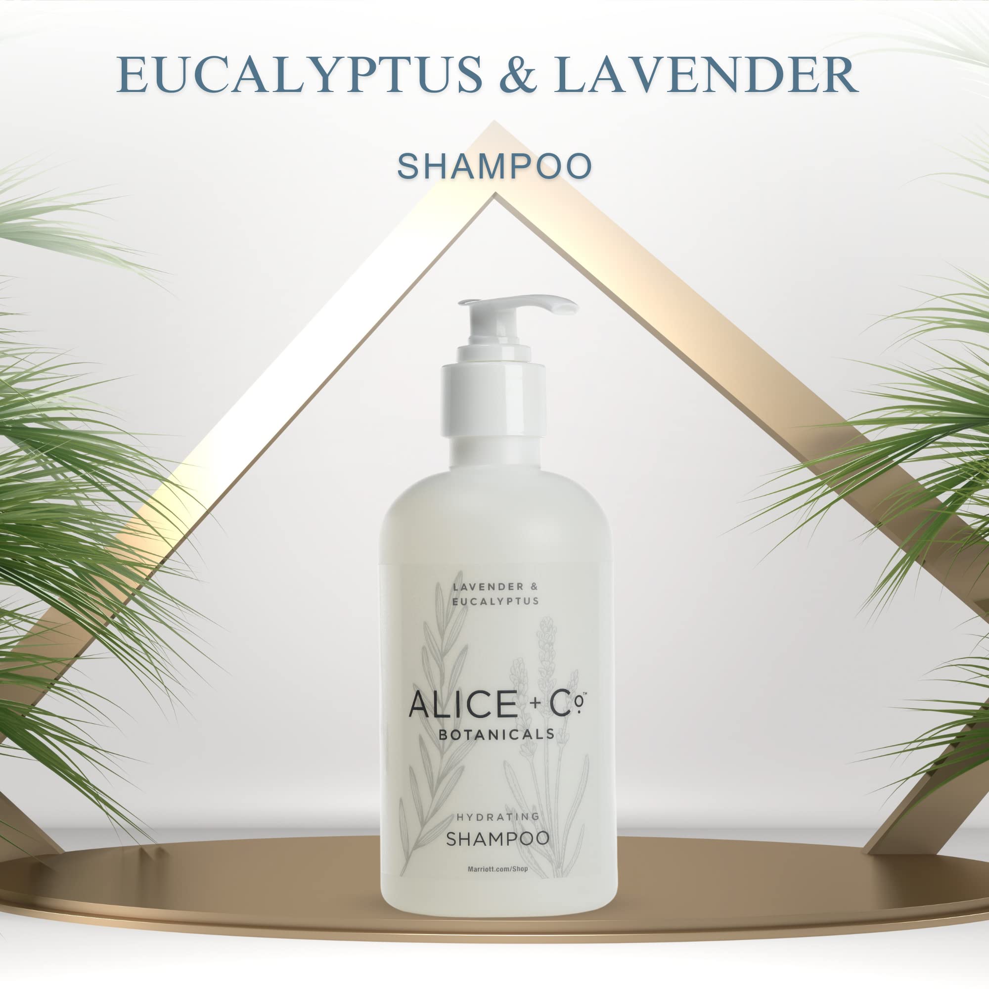 Alice + Co. close-up of the shampoo label highlighting scent and paraben-free benefit