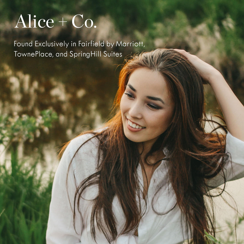 Alice + Co. shampoo texture poured from bottle, showing lather potential and gentle cleansing