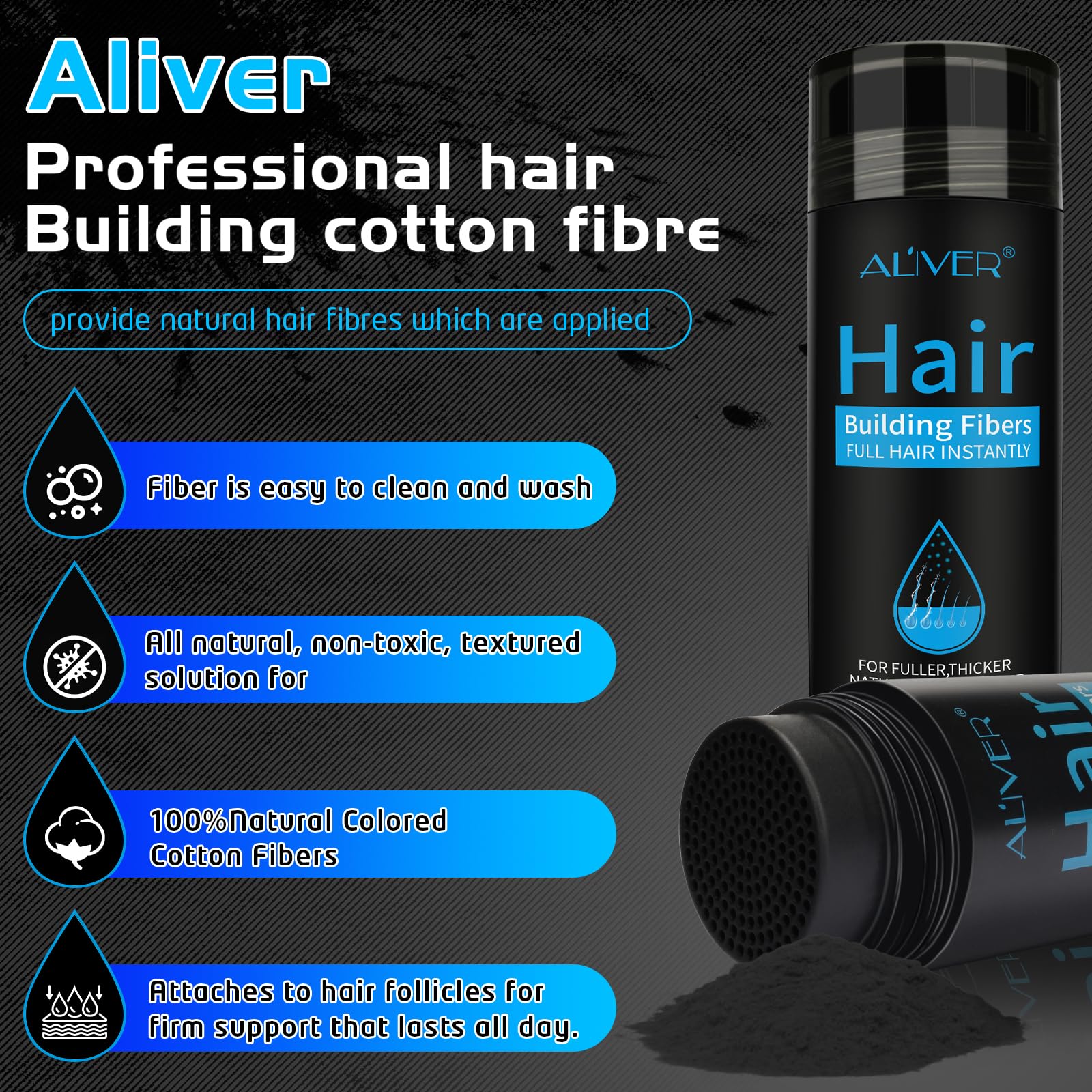 ALIVER applied on a man covering thinning crown for natural fuller hair